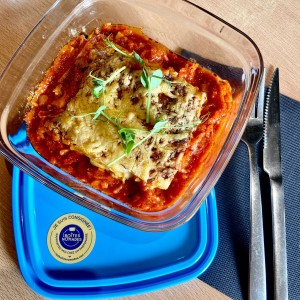 Un pavé dans la vigne utilise Les boites Nomades pour vos plats à emporter Zéro Déchet — lasagne un pave