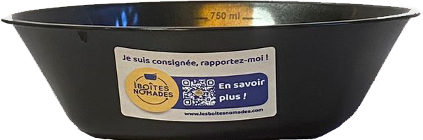 Bol multi-usages, exemple de vaisselle réutilisable proposée en location par les Boites Nomades pour tous vos évènements.